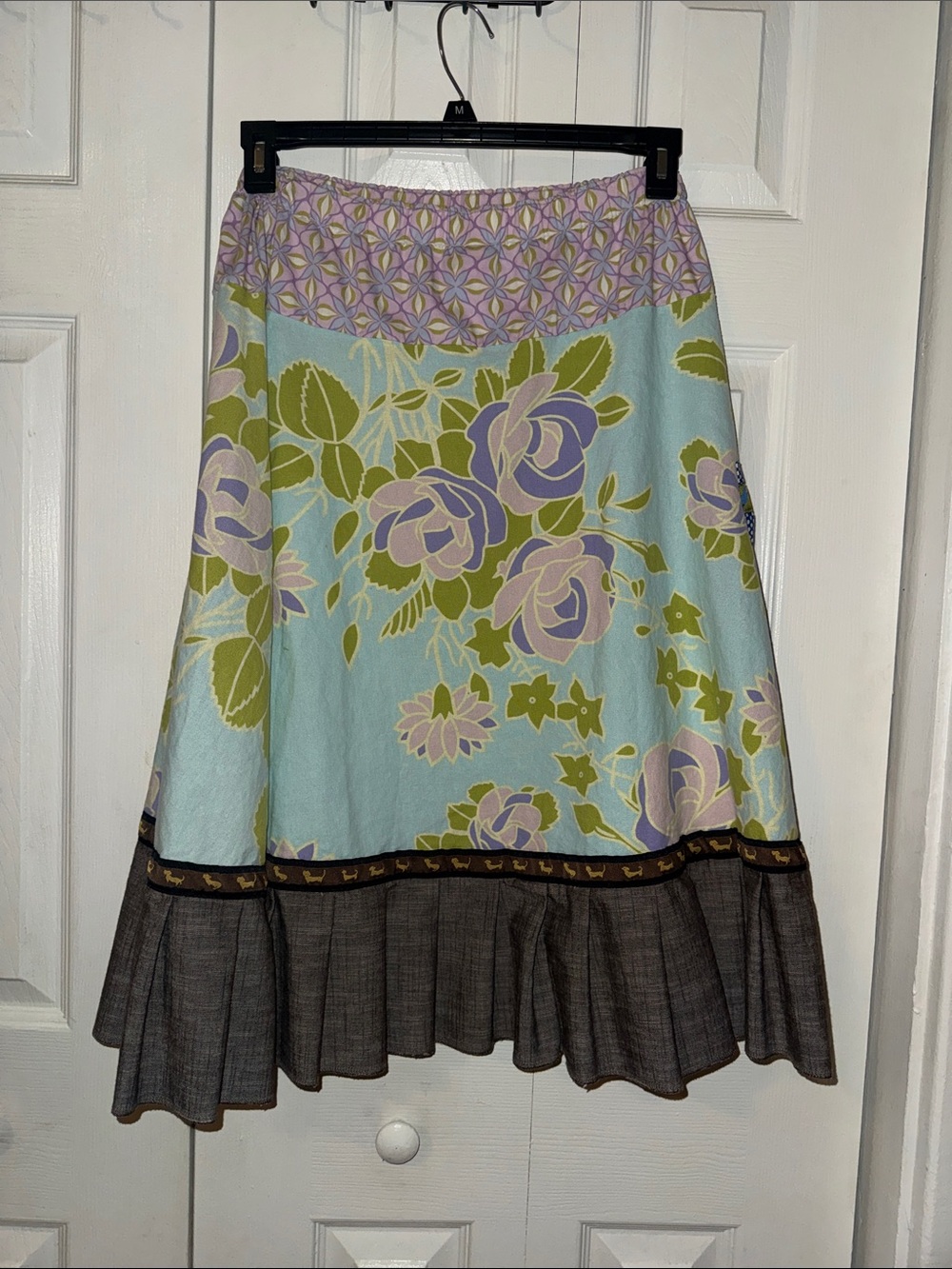 Matilda Jane Pastel Floral Patchwork A-Line Skirt - Light Blue, Lavender & Olive - Picture 3 of 3
